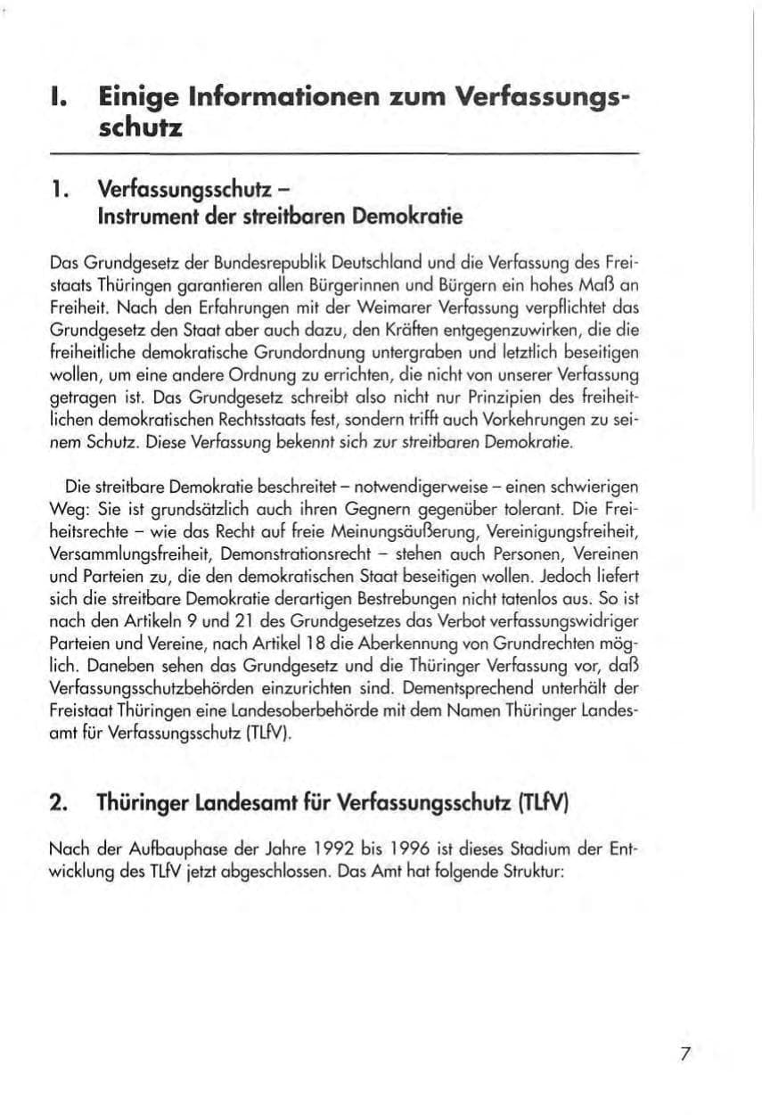 Seite 9 des Verfassungsschutzbericht 1997 Thüringen