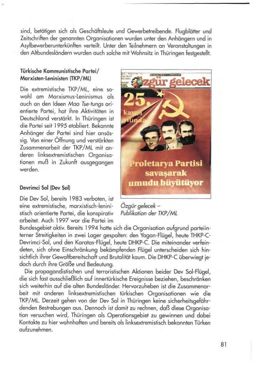 Seite 83 des Verfassungsschutzbericht 1997 Thüringen