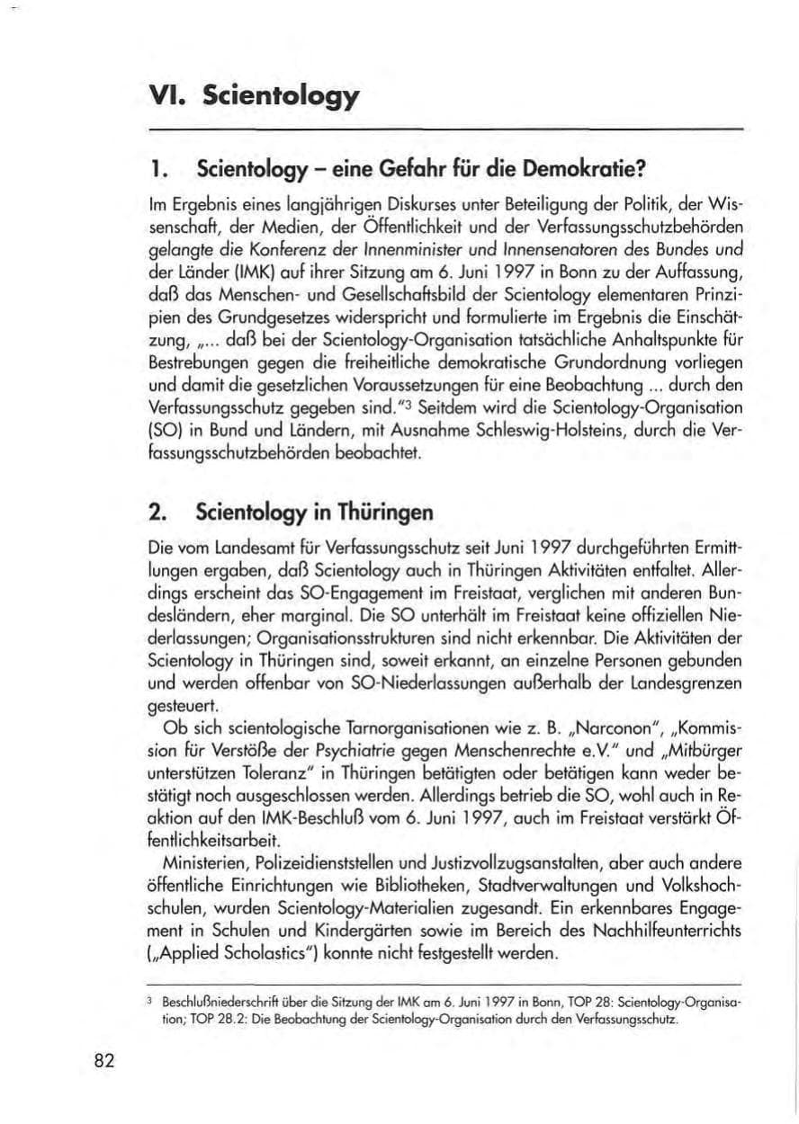 Seite 84 des Verfassungsschutzbericht 1997 Thüringen