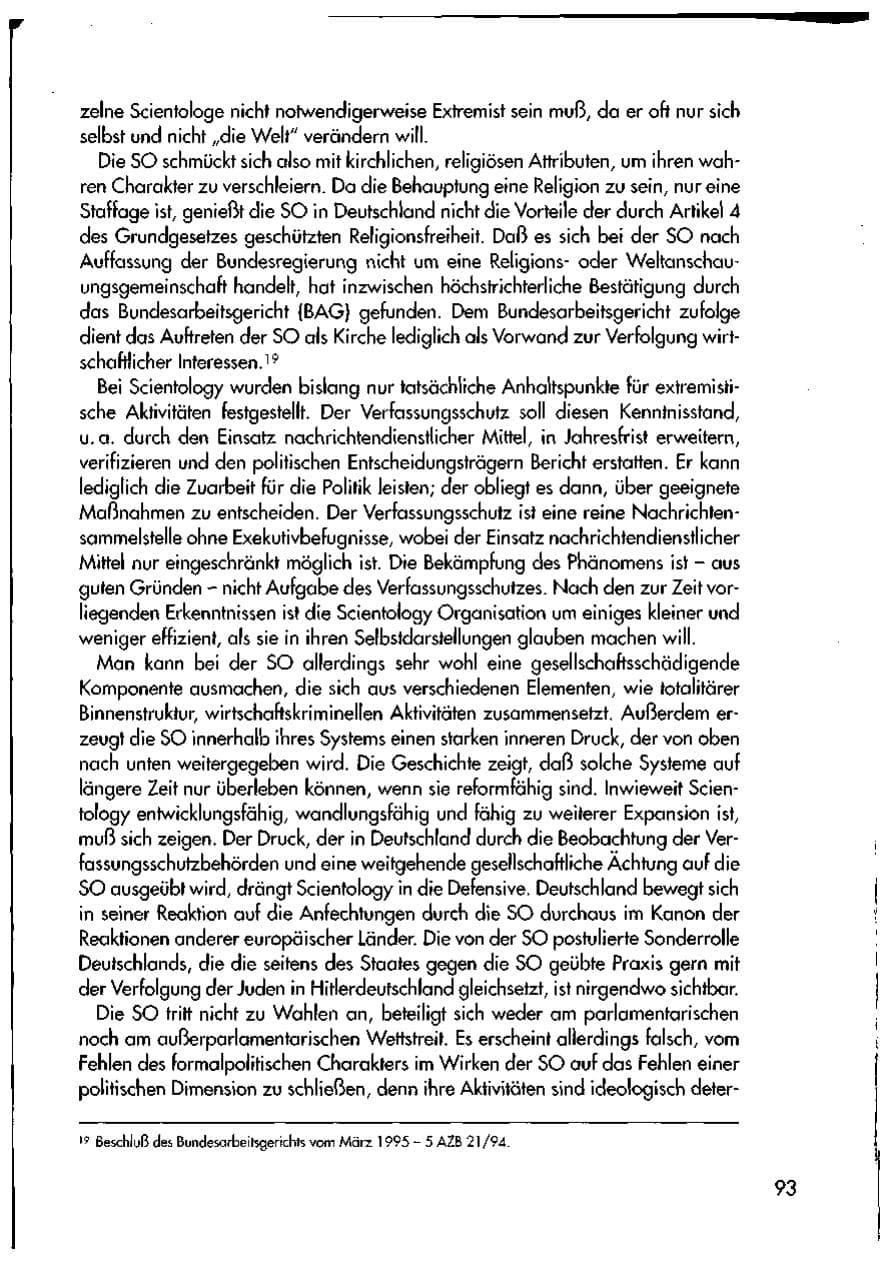 Seite 95 des Verfassungsschutzbericht 1997 Thüringen