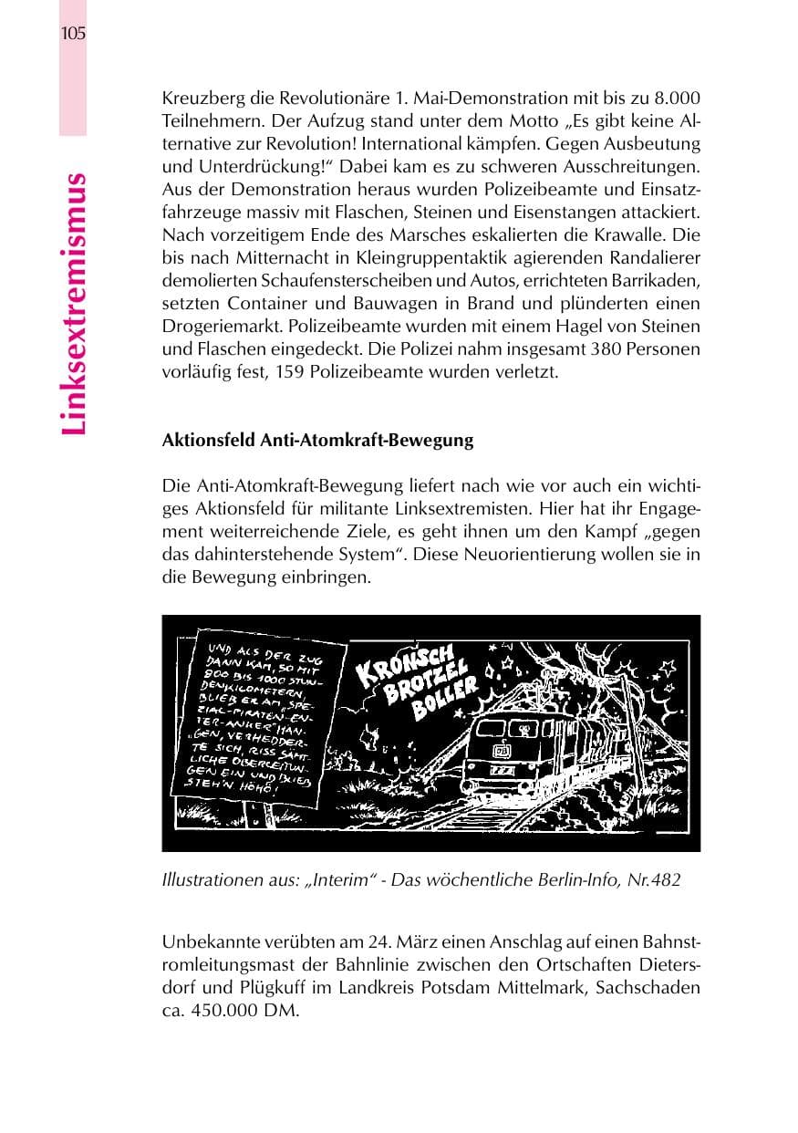 Seite 105 des Verfassungsschutzbericht 1999 Thüringen