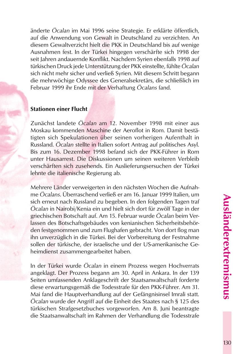 Seite 130 des Verfassungsschutzbericht 1999 Thüringen