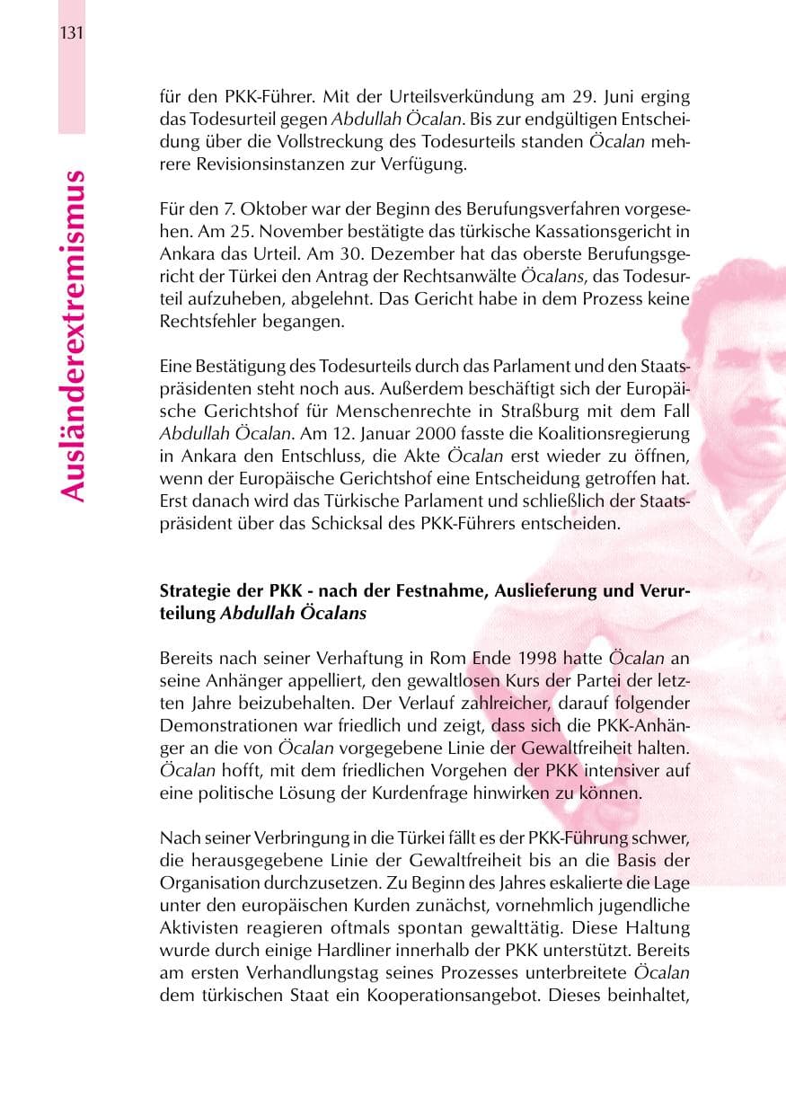 Seite 131 des Verfassungsschutzbericht 1999 Thüringen