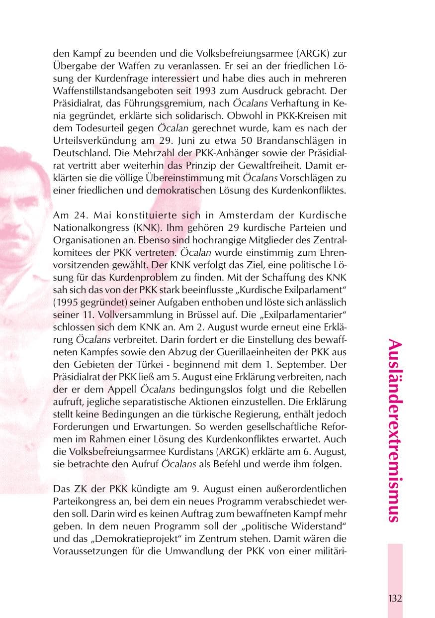 Seite 132 des Verfassungsschutzbericht 1999 Thüringen
