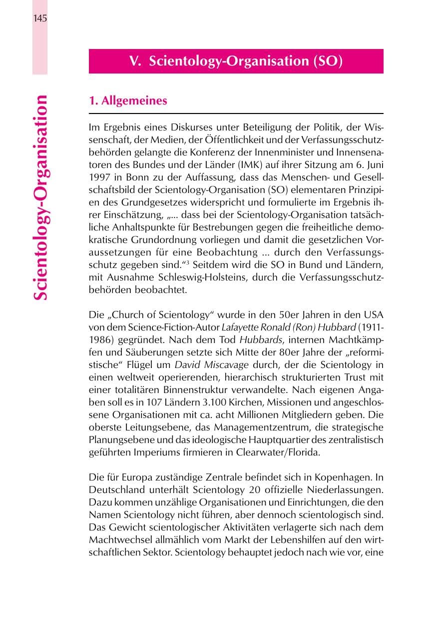 Seite 145 des Verfassungsschutzbericht 1999 Thüringen