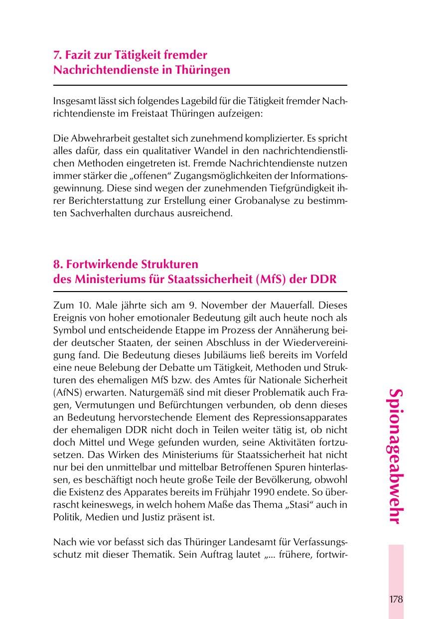 Seite 178 des Verfassungsschutzbericht 1999 Thüringen