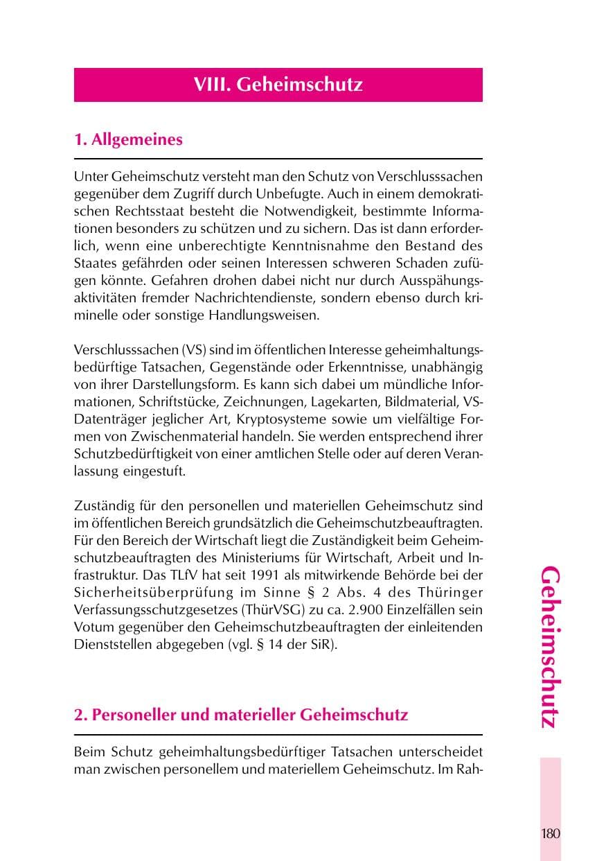 Seite 180 des Verfassungsschutzbericht 1999 Thüringen