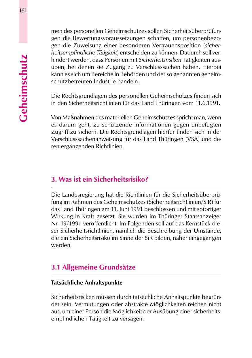Seite 181 des Verfassungsschutzbericht 1999 Thüringen