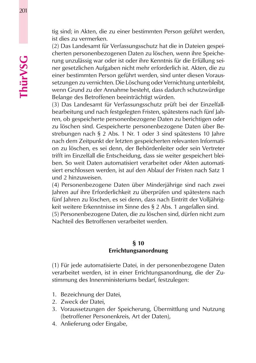 Seite 201 des Verfassungsschutzbericht 1999 Thüringen