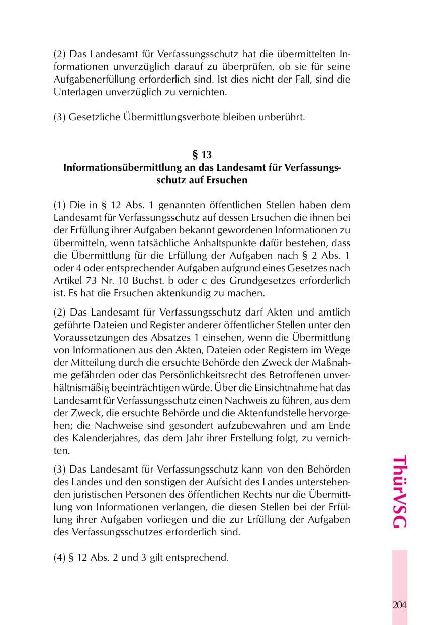 Seite 204 des Verfassungsschutzbericht 1999 Thüringen