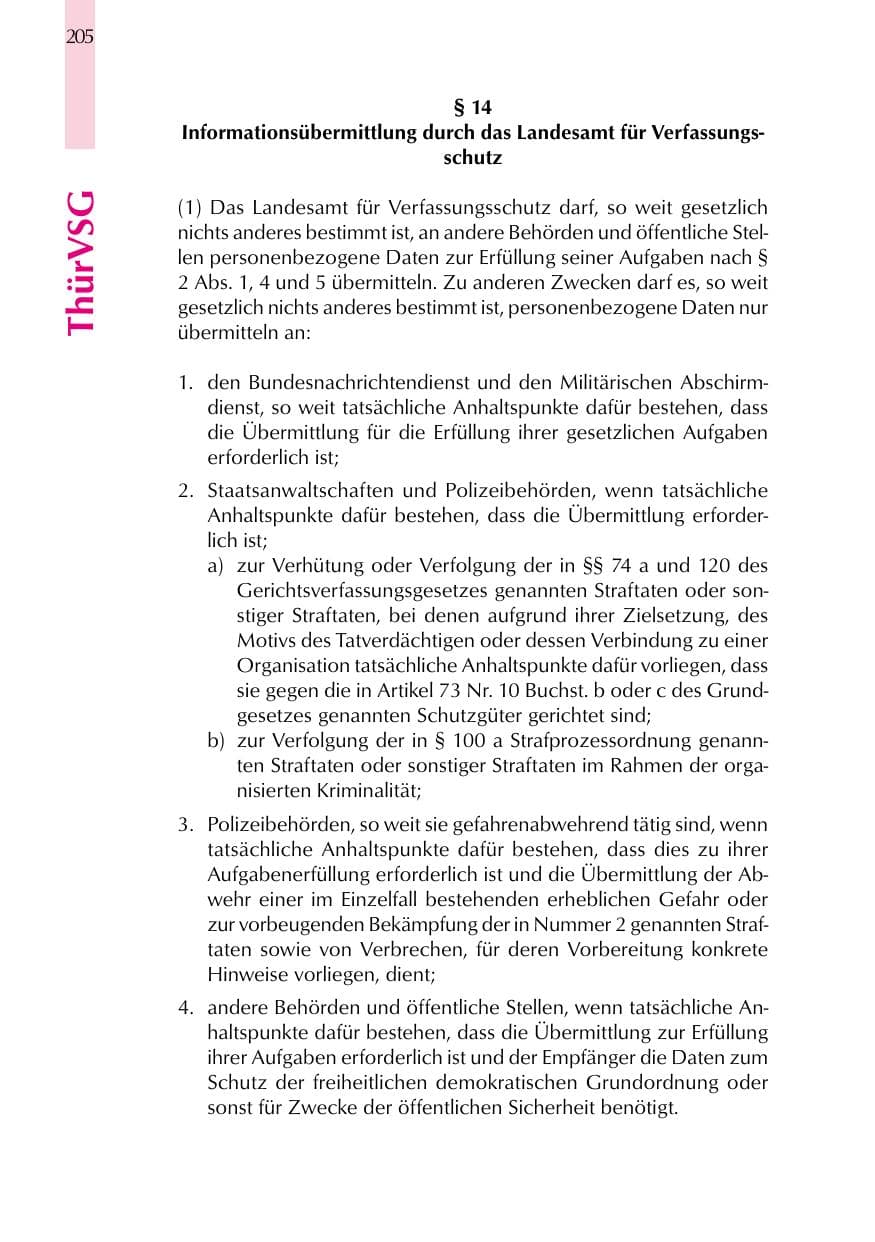 Seite 205 des Verfassungsschutzbericht 1999 Thüringen