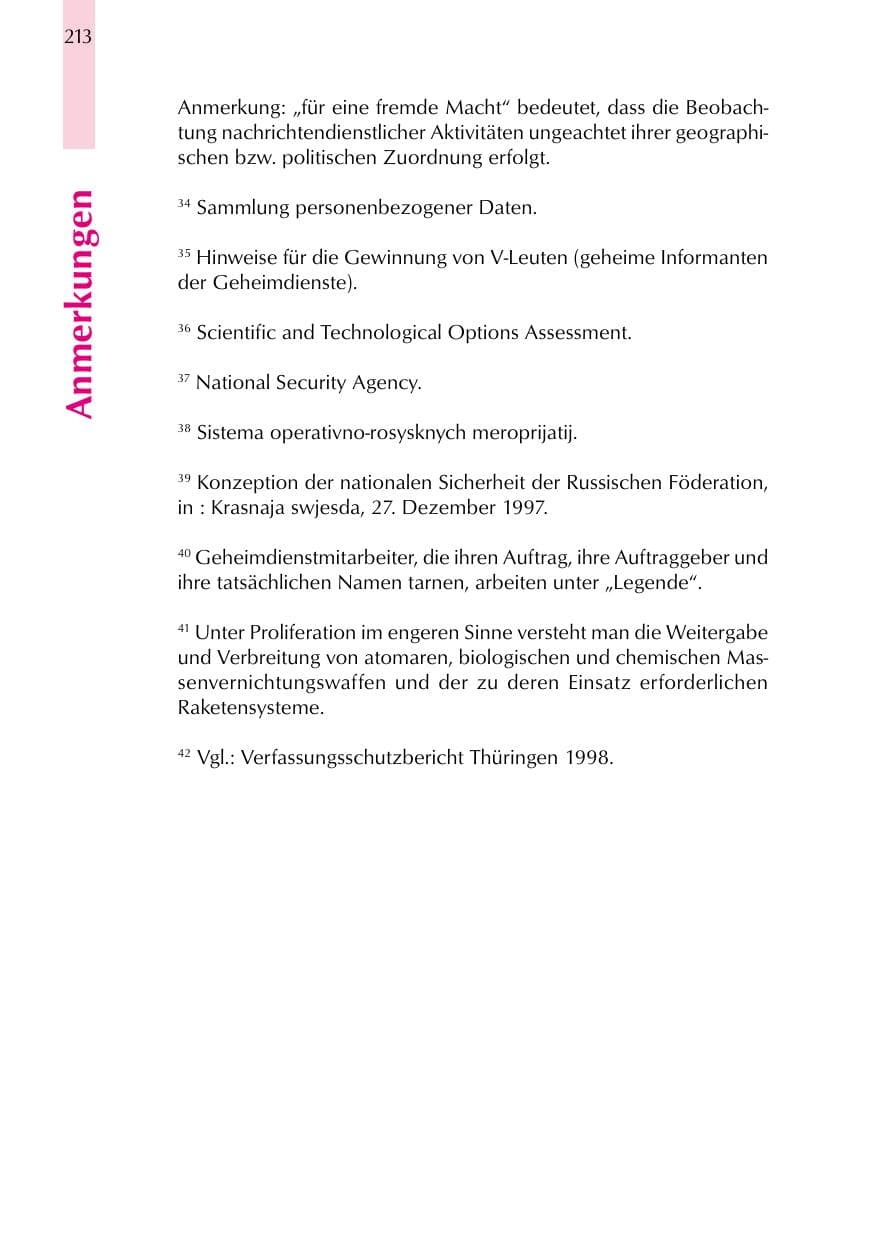 Seite 213 des Verfassungsschutzbericht 1999 Thüringen