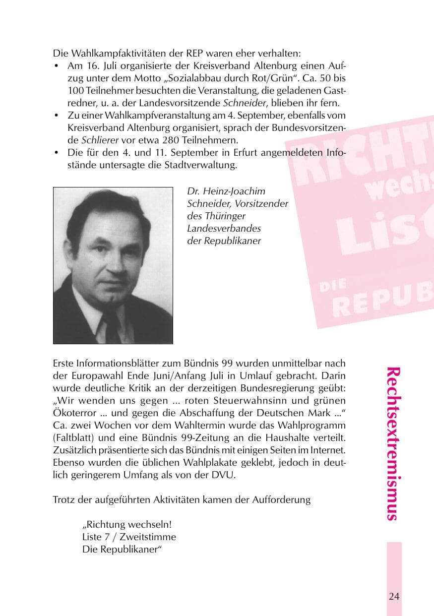 Seite 24 des Verfassungsschutzbericht 1999 Thüringen
