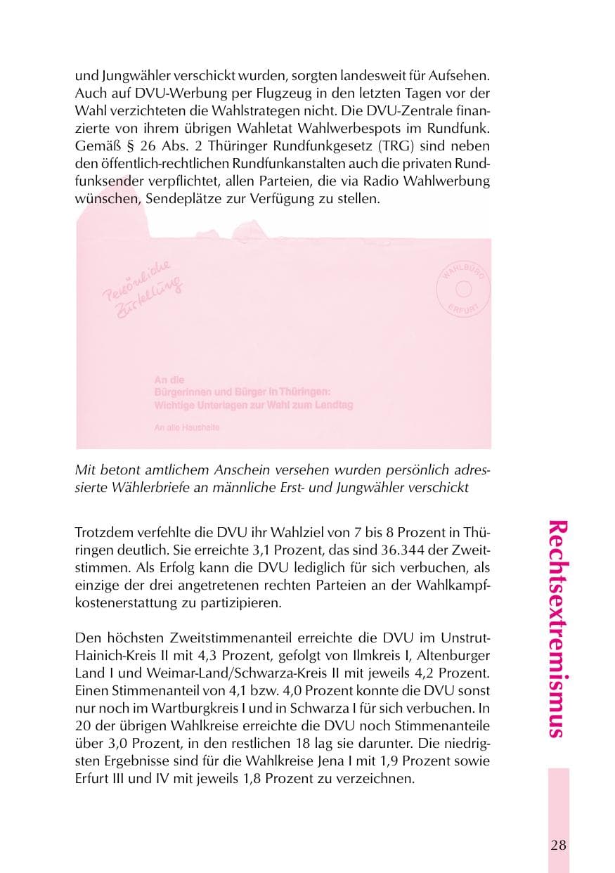 Seite 28 des Verfassungsschutzbericht 1999 Thüringen
