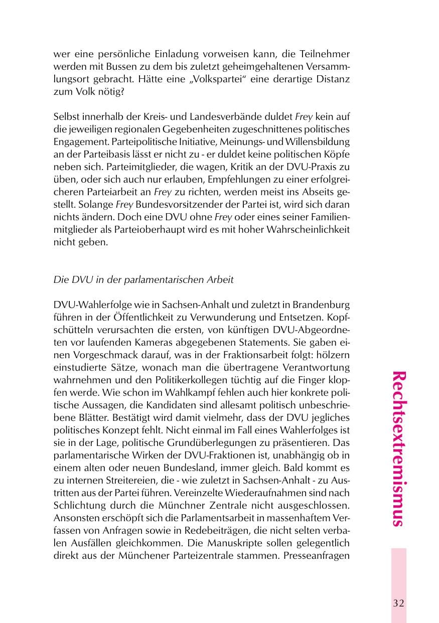 Seite 32 des Verfassungsschutzbericht 1999 Thüringen