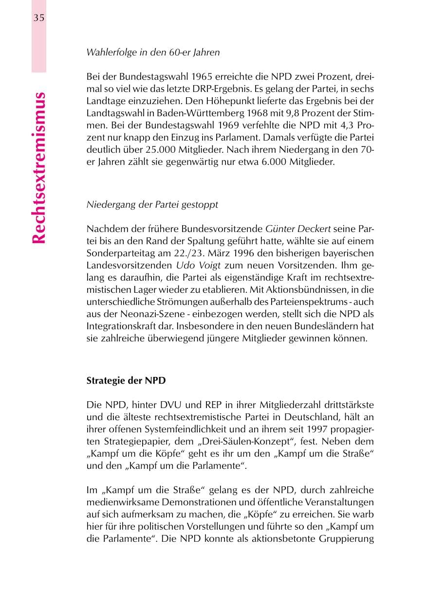 Seite 35 des Verfassungsschutzbericht 1999 Thüringen