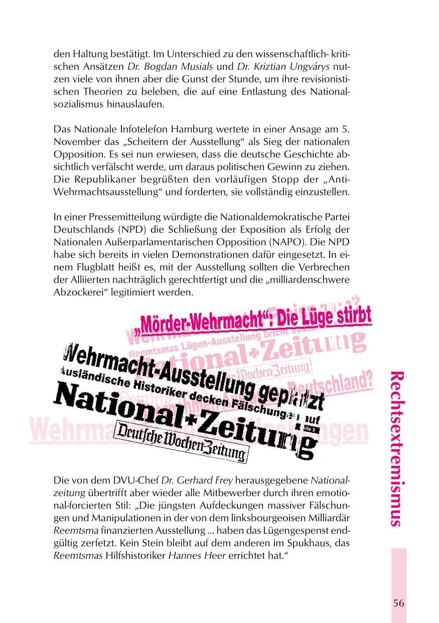 Seite 56 des Verfassungsschutzbericht 1999 Thüringen
