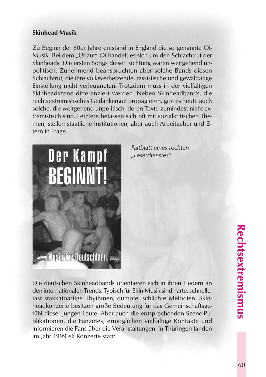 Seite 60 des Verfassungsschutzbericht 1999 Thüringen