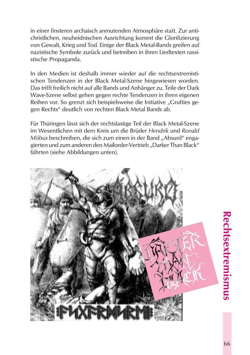 Seite 66 des Verfassungsschutzbericht 1999 Thüringen