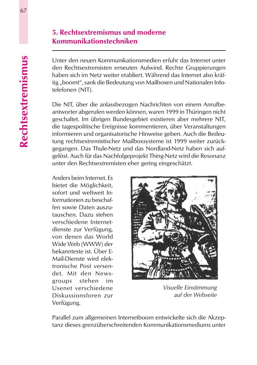 Seite 67 des Verfassungsschutzbericht 1999 Thüringen