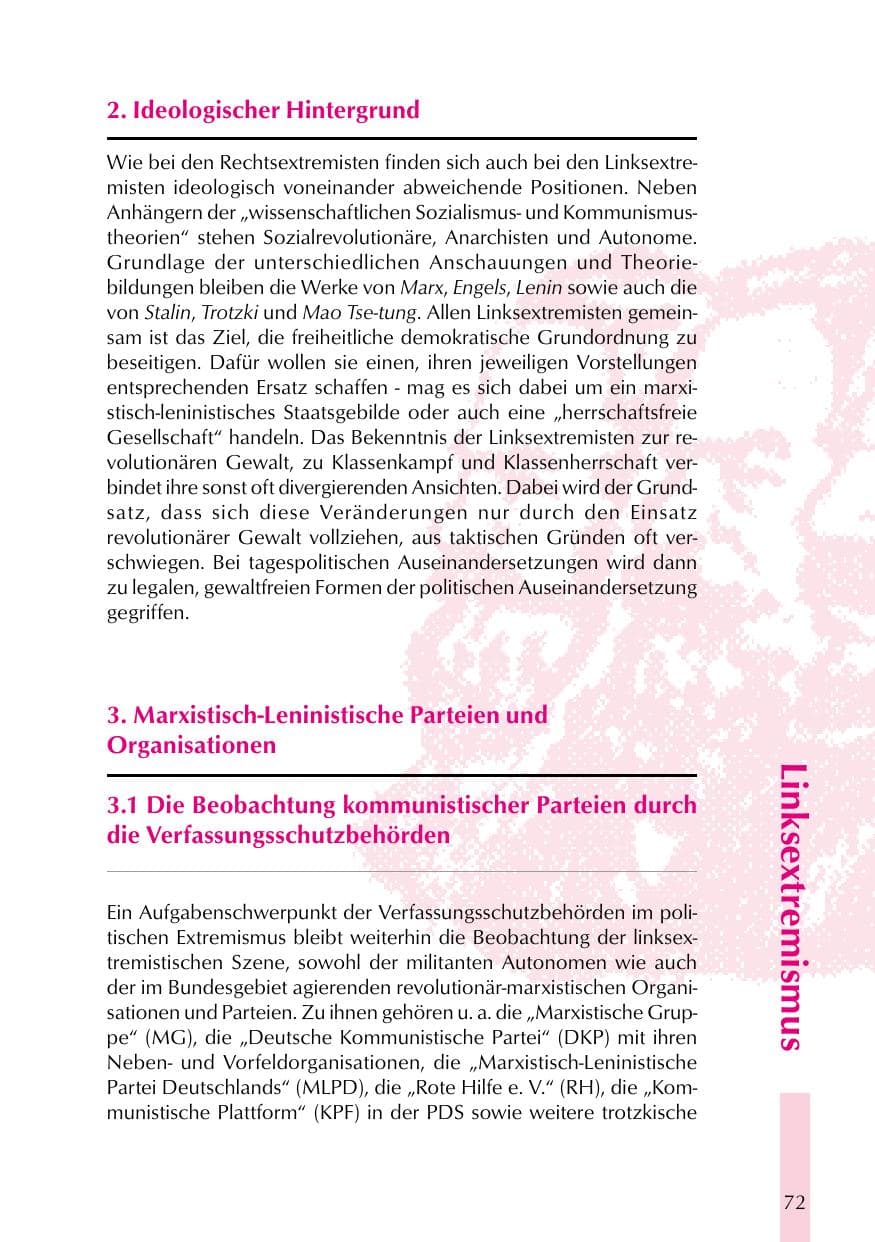 Seite 72 des Verfassungsschutzbericht 1999 Thüringen