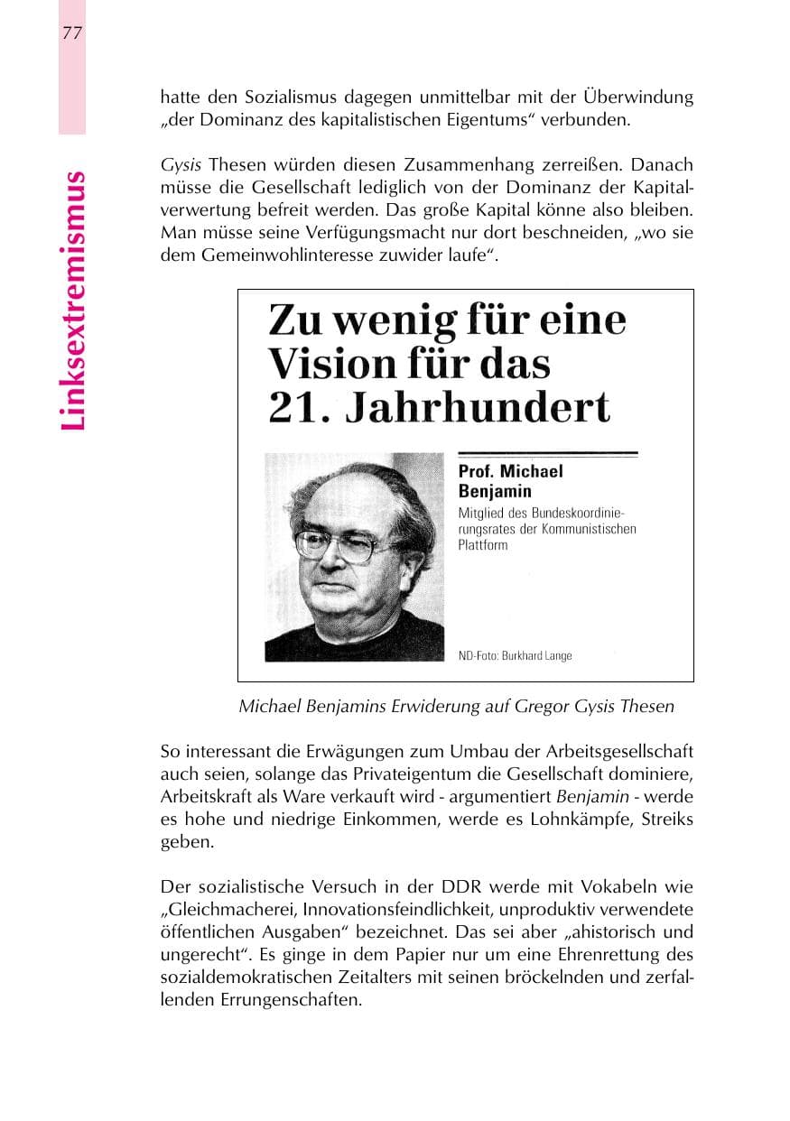 Seite 77 des Verfassungsschutzbericht 1999 Thüringen