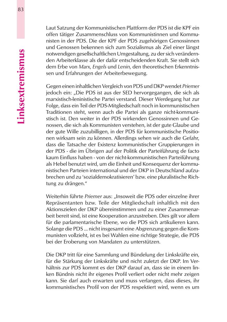 Seite 83 des Verfassungsschutzbericht 1999 Thüringen