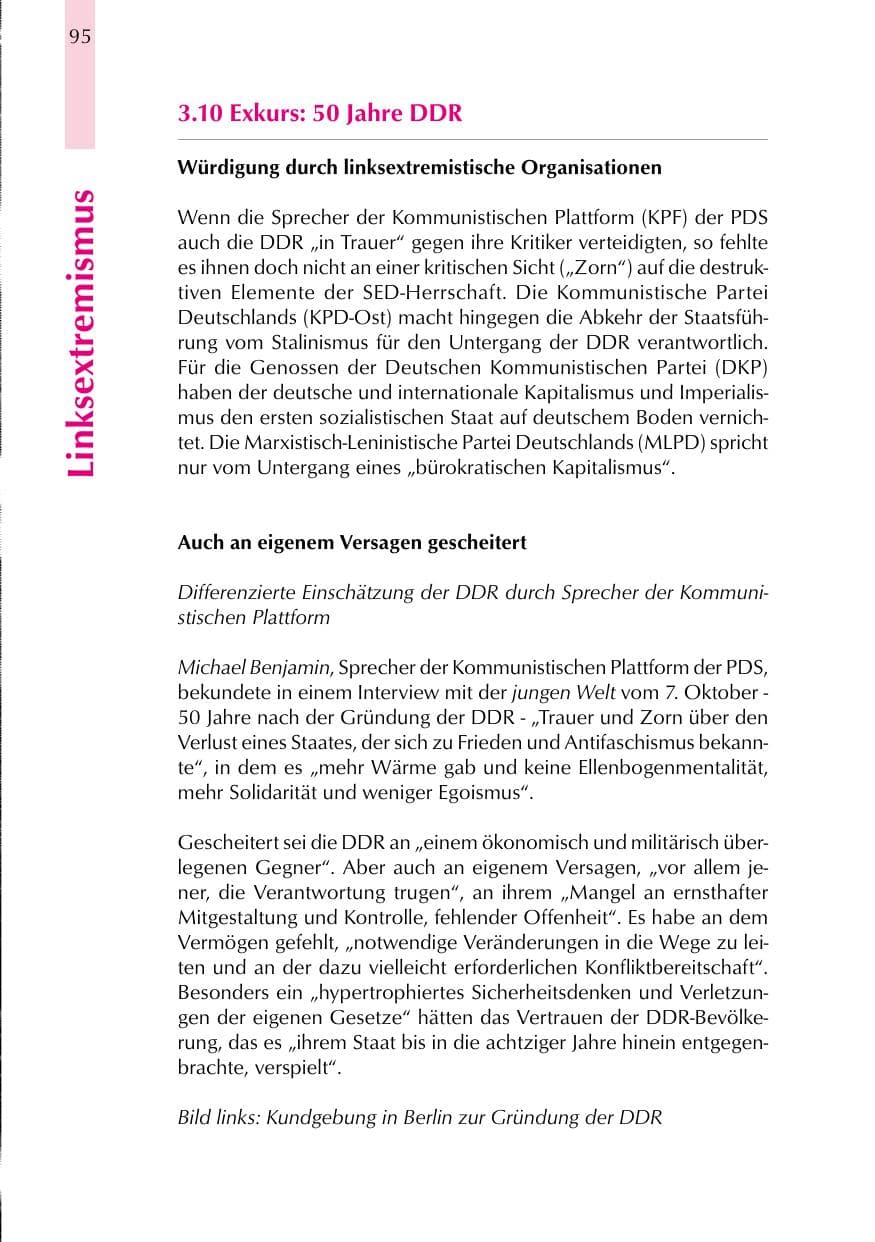 Seite 95 des Verfassungsschutzbericht 1999 Thüringen