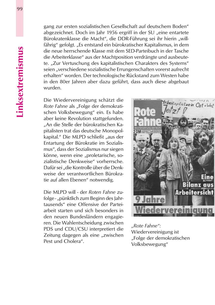 Seite 99 des Verfassungsschutzbericht 1999 Thüringen