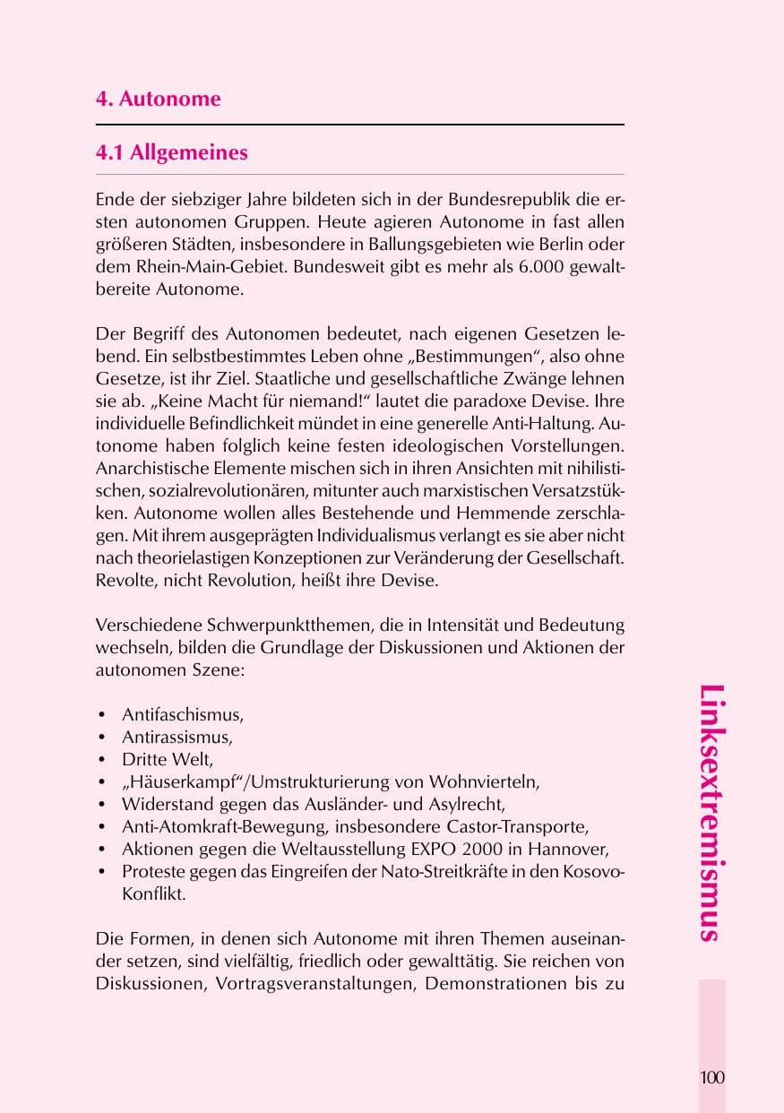 Seite 100 des Verfassungsschutzbericht 1999 Thüringen