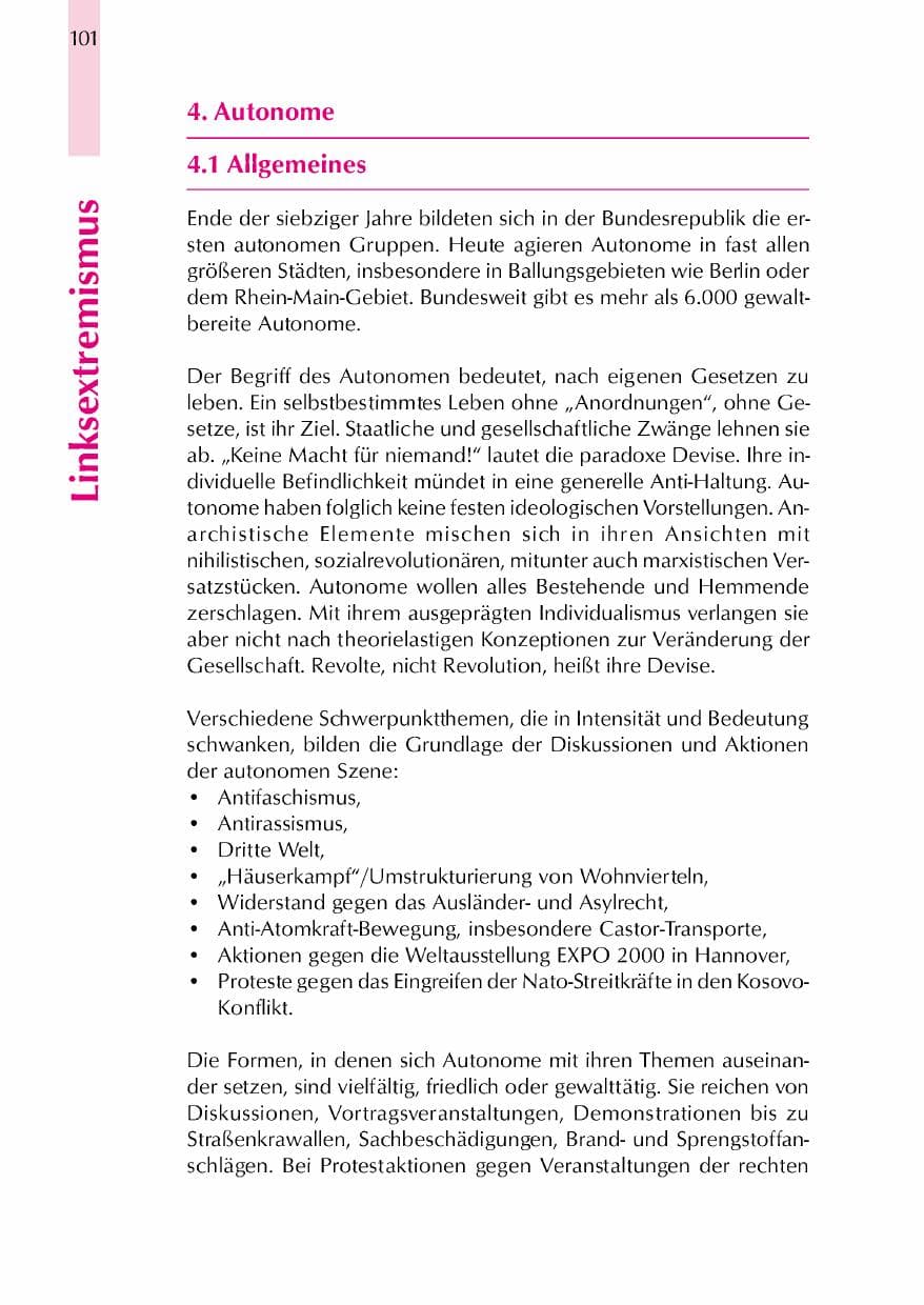 Seite 104 des Verfassungsschutzbericht 2000 Thüringen
