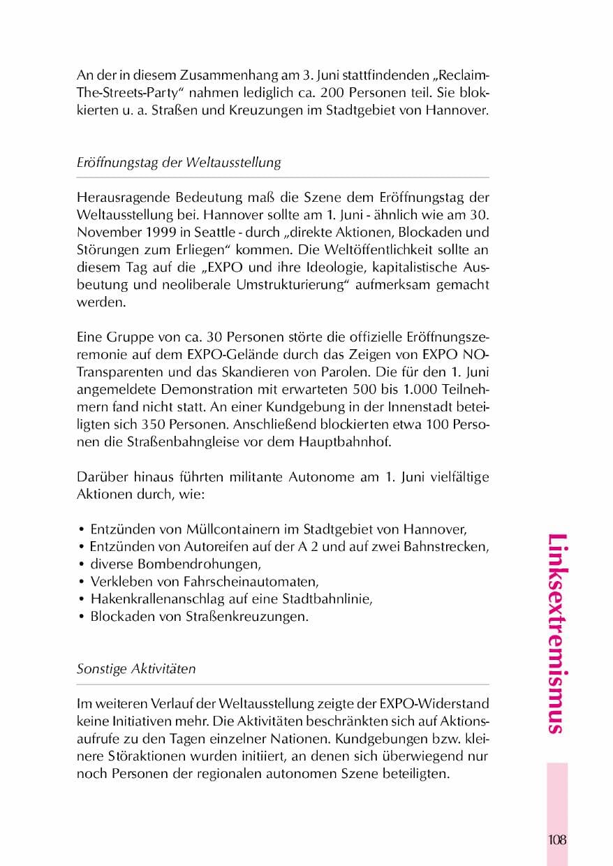 Seite 111 des Verfassungsschutzbericht 2000 Thüringen
