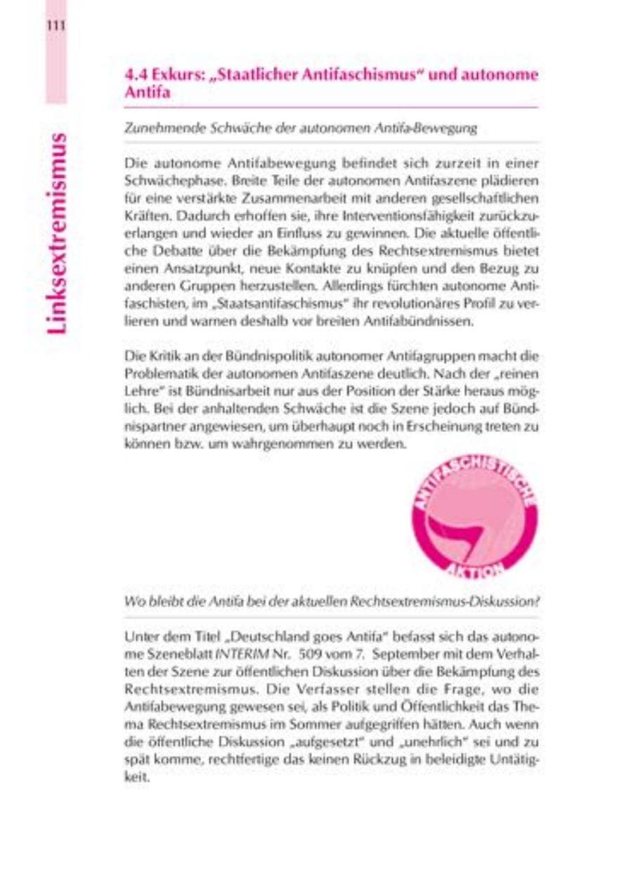 Seite 114 des Verfassungsschutzbericht 2000 Thüringen