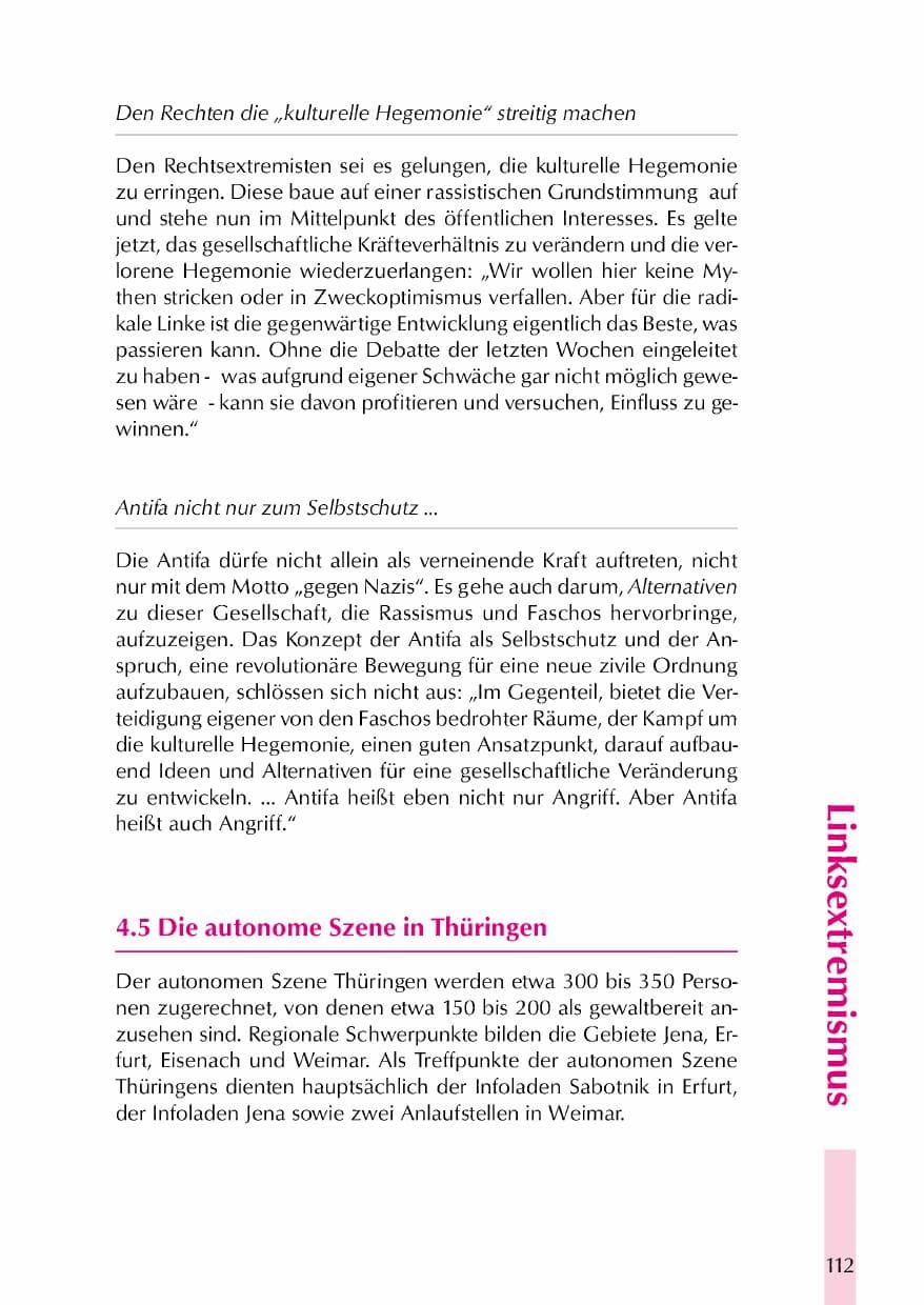Seite 115 des Verfassungsschutzbericht 2000 Thüringen
