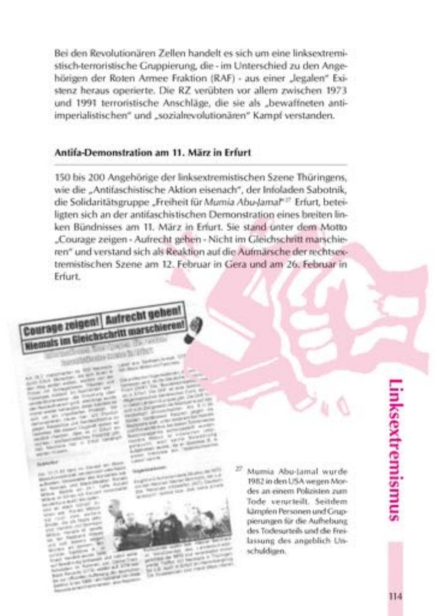 Seite 117 des Verfassungsschutzbericht 2000 Thüringen