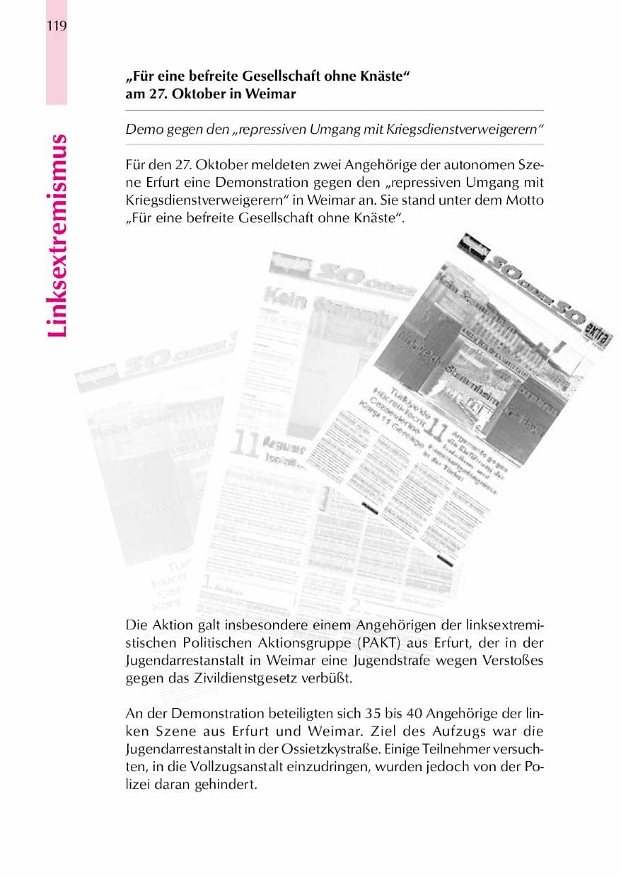 Seite 122 des Verfassungsschutzbericht 2000 Thüringen