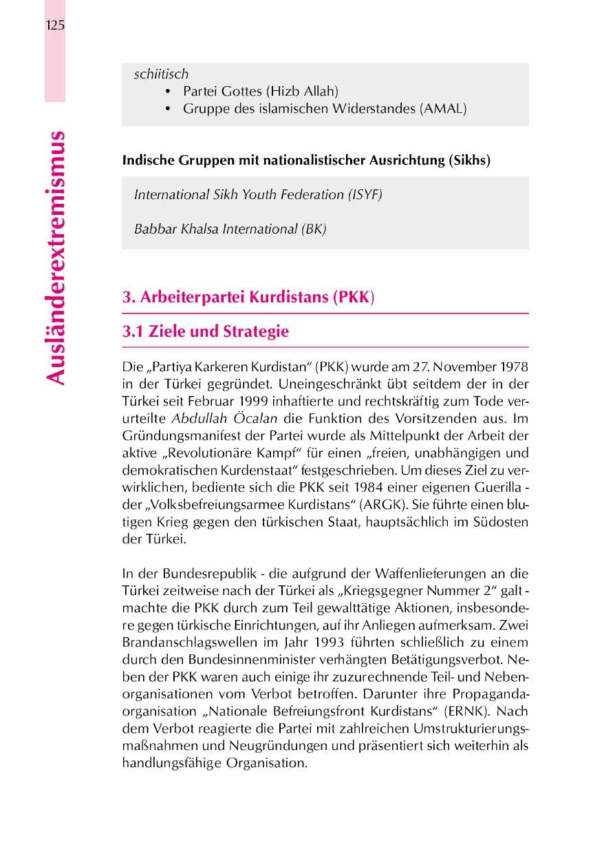 Seite 128 des Verfassungsschutzbericht 2000 Thüringen