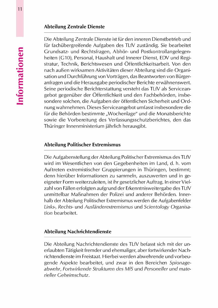 Seite 14 des Verfassungsschutzbericht 2000 Thüringen