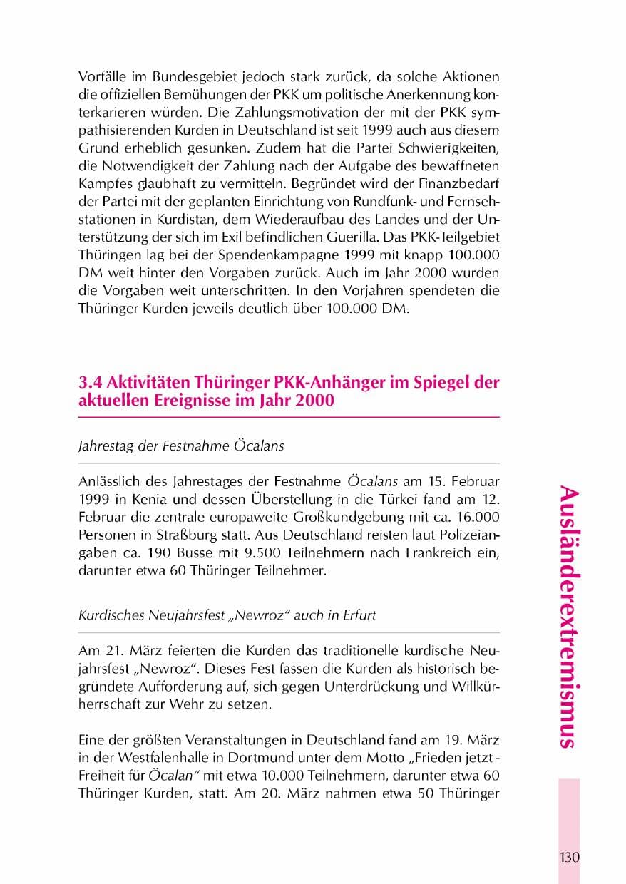 Seite 133 des Verfassungsschutzbericht 2000 Thüringen