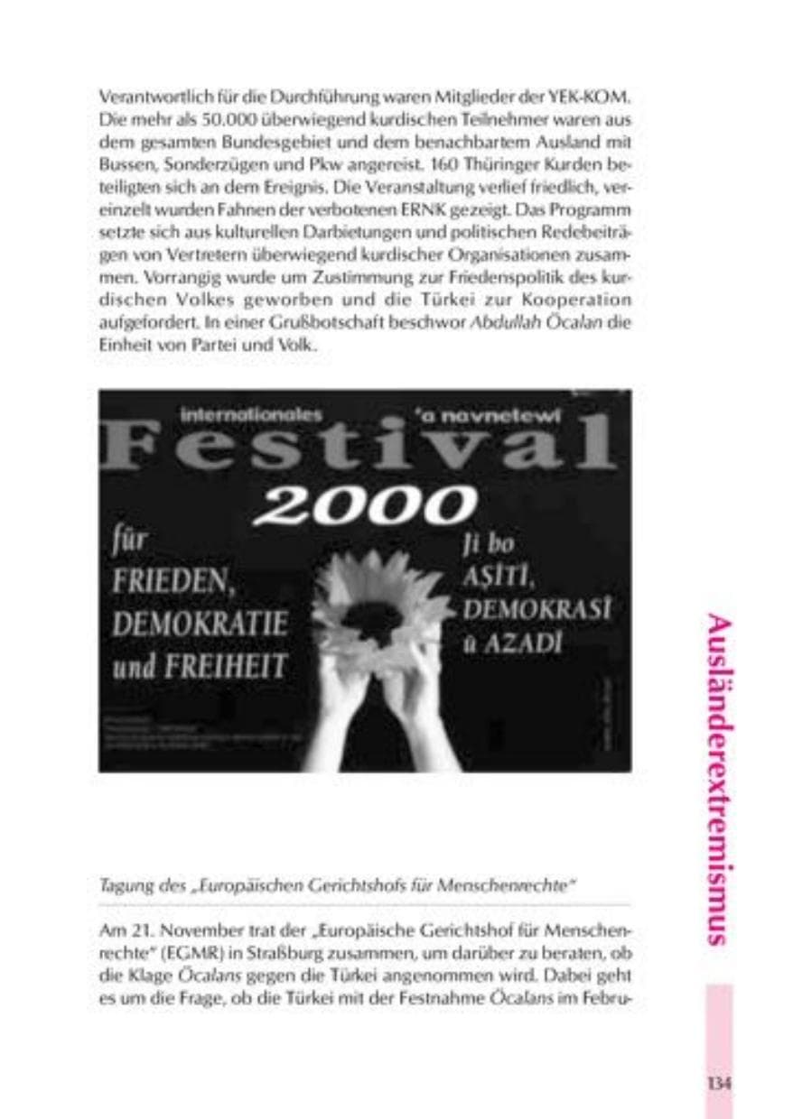 Seite 137 des Verfassungsschutzbericht 2000 Thüringen