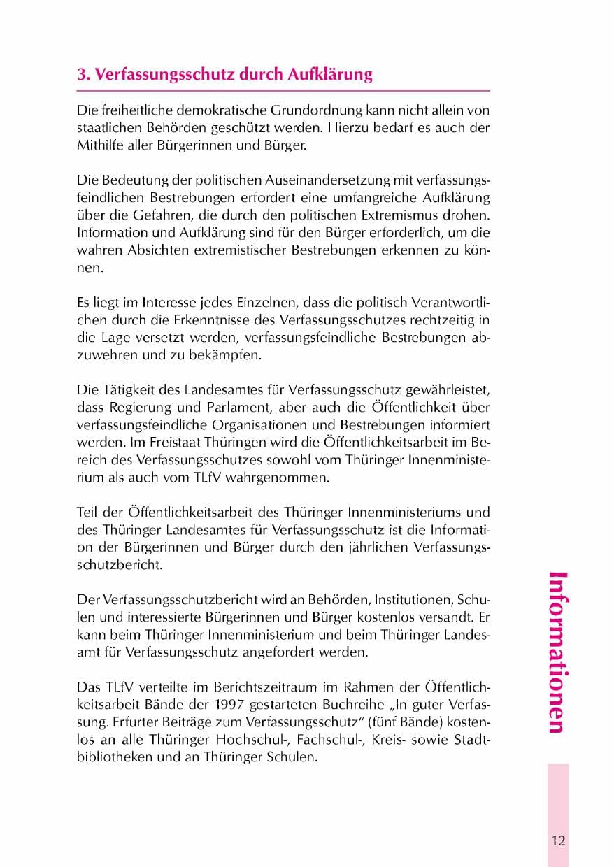 Seite 15 des Verfassungsschutzbericht 2000 Thüringen