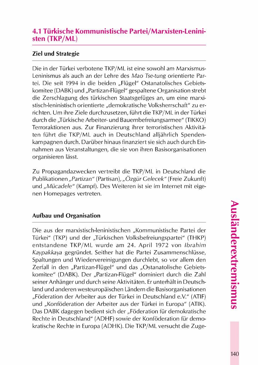 Seite 143 des Verfassungsschutzbericht 2000 Thüringen