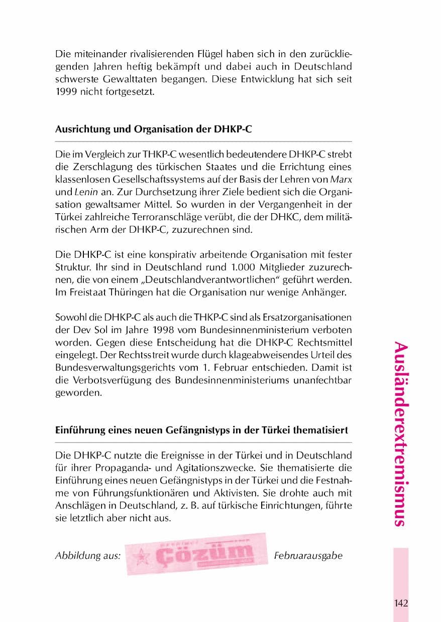 Seite 145 des Verfassungsschutzbericht 2000 Thüringen