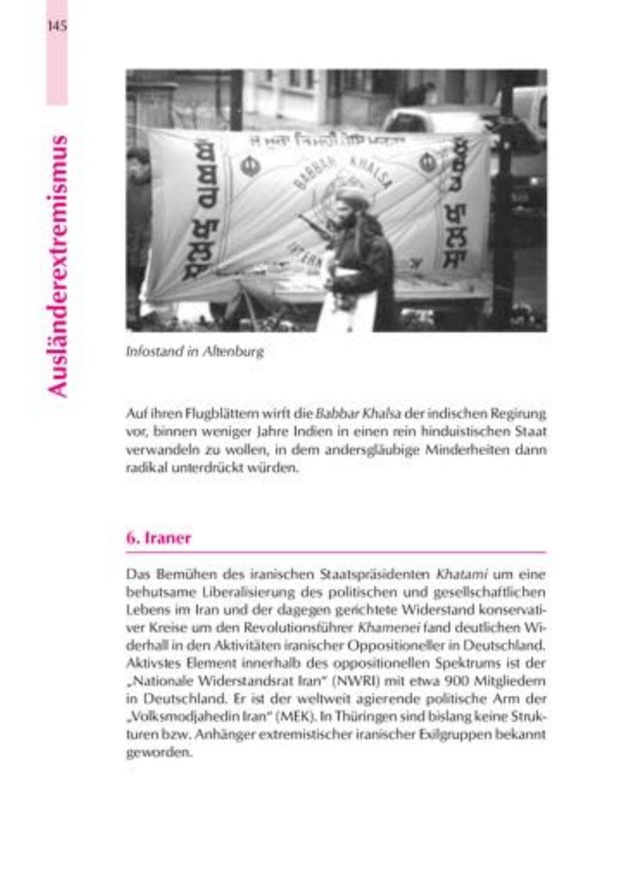 Seite 148 des Verfassungsschutzbericht 2000 Thüringen