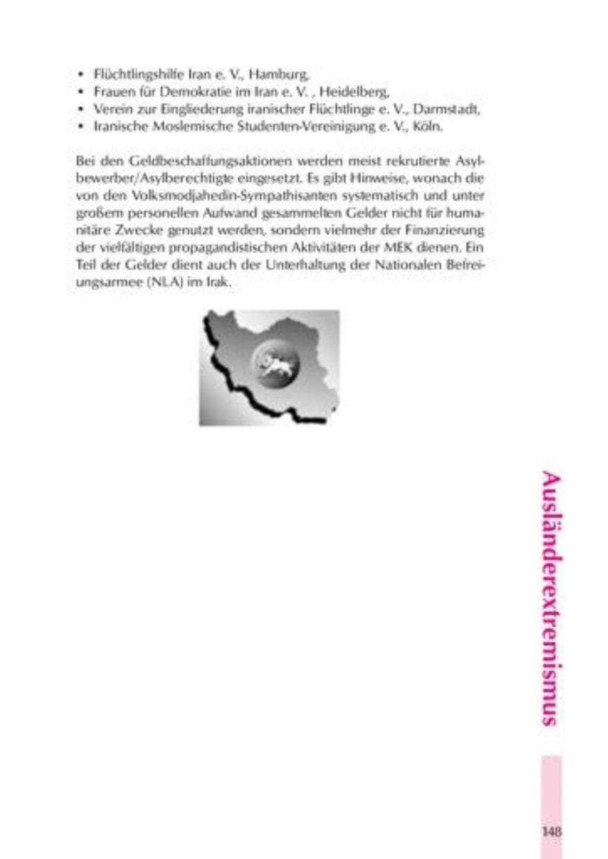Seite 151 des Verfassungsschutzbericht 2000 Thüringen