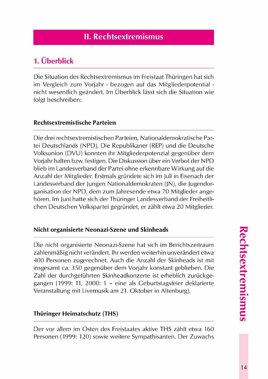 Seite 17 des Verfassungsschutzbericht 2000 Thüringen