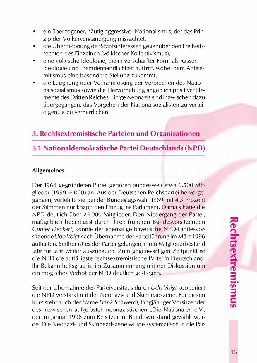 Seite 19 des Verfassungsschutzbericht 2000 Thüringen