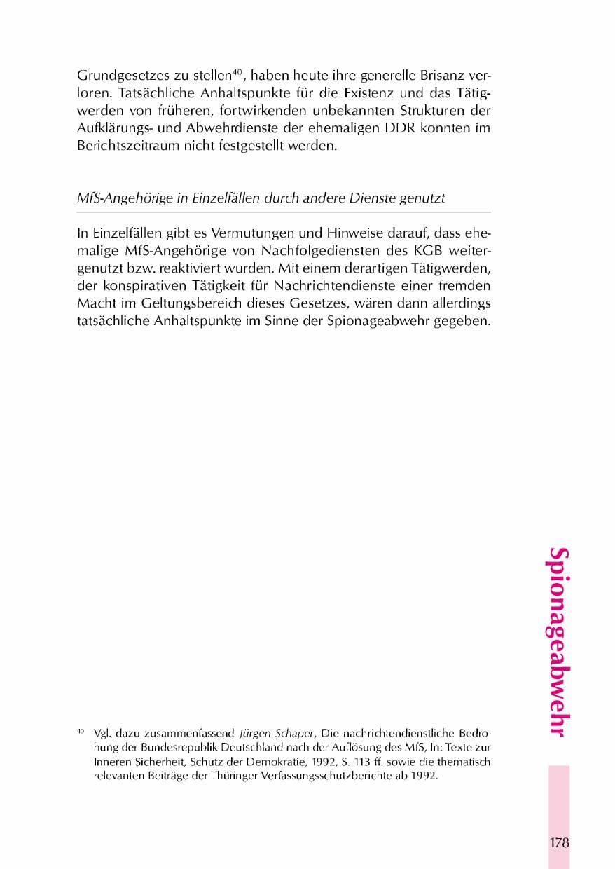 Seite 181 des Verfassungsschutzbericht 2000 Thüringen