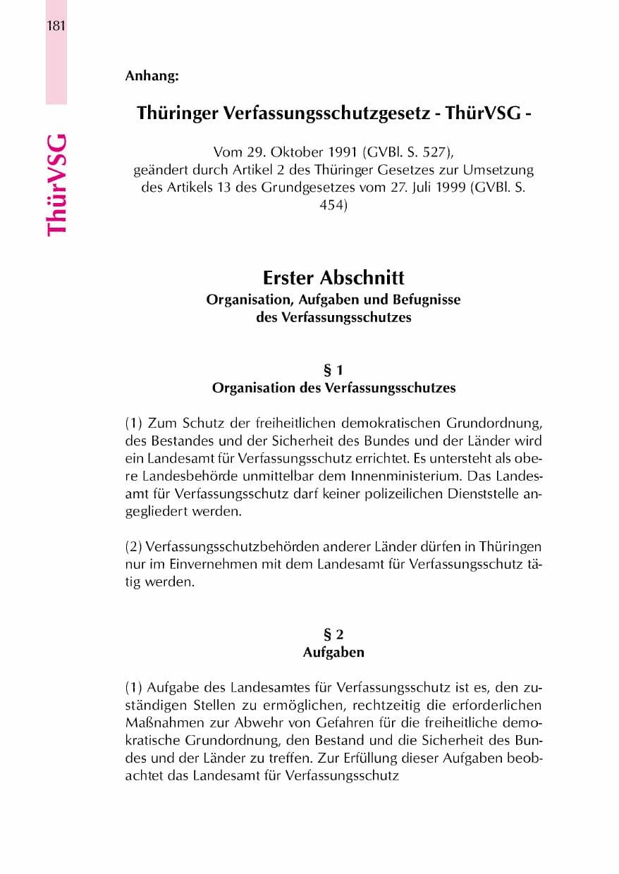 Seite 184 des Verfassungsschutzbericht 2000 Thüringen