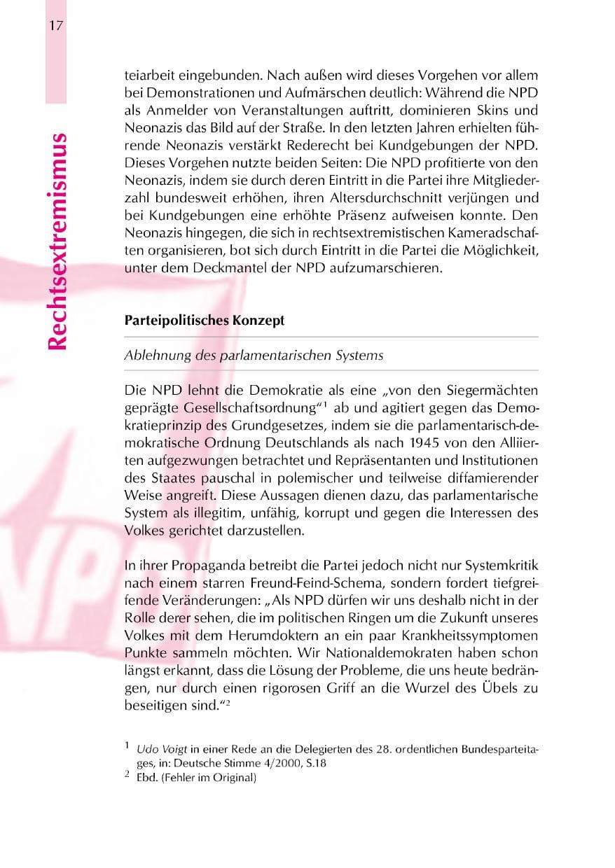 Seite 20 des Verfassungsschutzbericht 2000 Thüringen